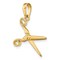 14K Gold 3D Moveable Scissors Charm Hair Stylist Jewerly 24mm x 12mm